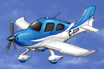 Cirrus SR22 Pilot T-Shirt Featuring Cartoon Pilot Design - Funky Aviation