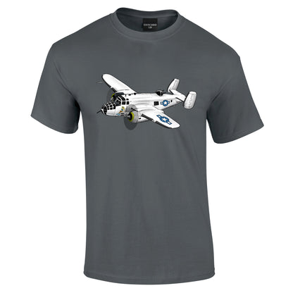 B25 Mitchell Bomber hand drawn T-Shirt - Funky Aviation