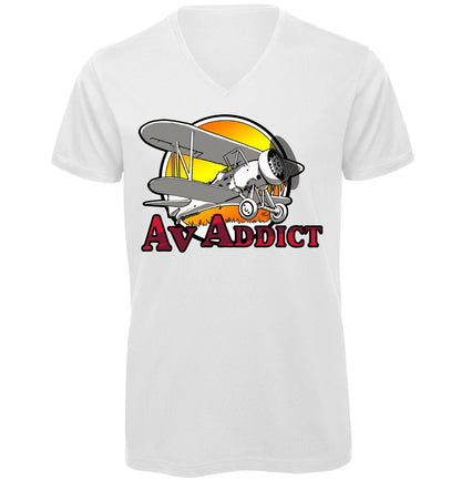 Aviation Addict Sun V-Neck T-Shirt - Funky Aviation