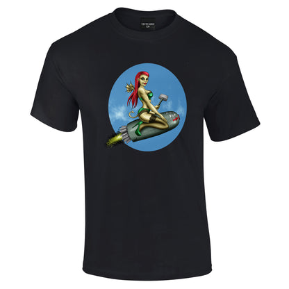 Red Head Bomb Girl T-Shirt - Funky Aviation