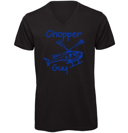 Chopper Guy Helicopter V-Neck T-Shirt - Funky Aviation