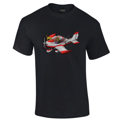Eurostar EV97 Cat and Dog Cartoon T-Shirt - Funky Aviation