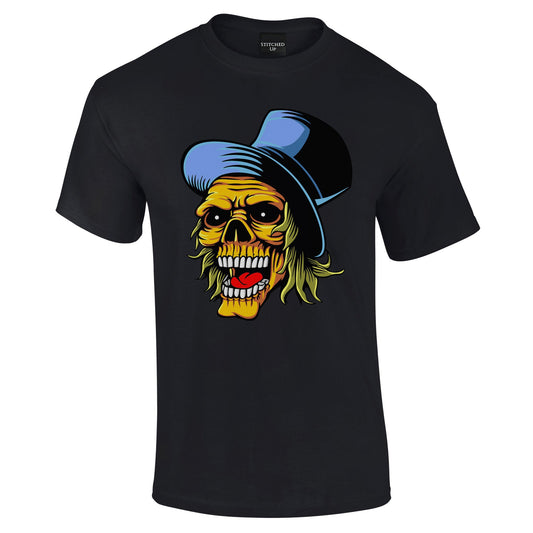 Top Hat Skull Design T-Shirt