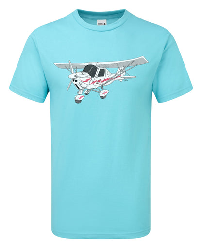 Ikarus C42 Microlight T-Shirt Red decals - Funky Aviation