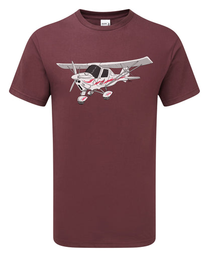 Ikarus C42 Microlight T-Shirt Red decals - Funky Aviation
