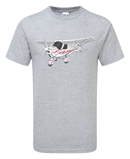 Ikarus C42 Microlight T-Shirt Red decals - Funky Aviation
