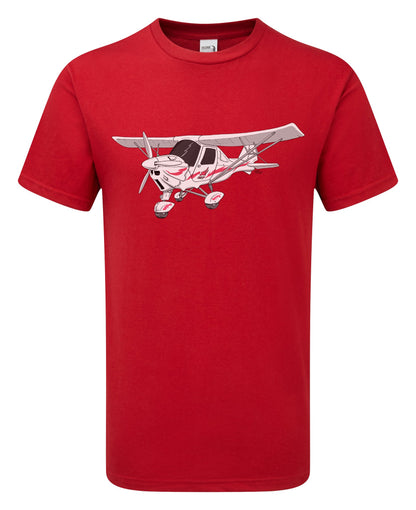 Ikarus C42 Microlight T-Shirt Red decals - Funky Aviation