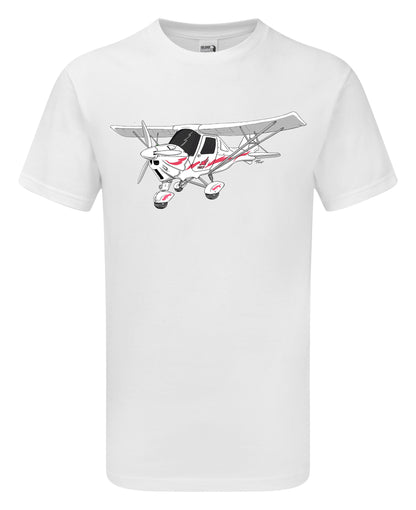 Ikarus C42 Microlight T-Shirt Red decals - Funky Aviation