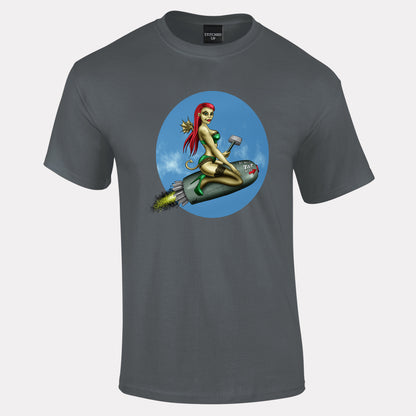 Red Head Bomb Girl T-Shirt - Funky Aviation