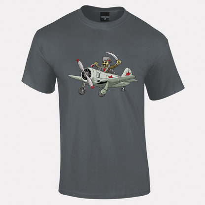 Yak Aircraft Cossack Cartoon T-Shirt - Funky Aviation