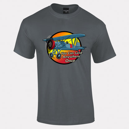 Land Anywhere Once T Shirt - Funky Aviation
