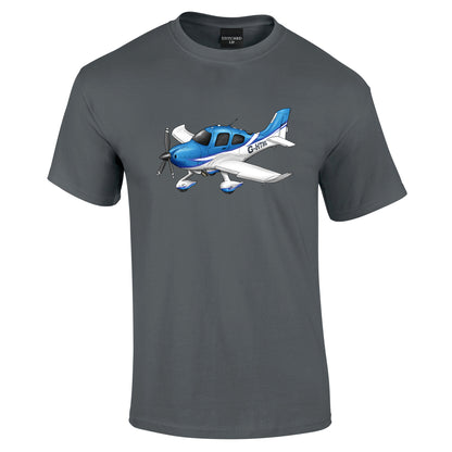 Cirrus SR22 Pilot T-Shirt Featuring Cartoon Pilot Design - Funky Aviation