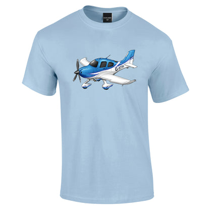 Cirrus SR22 Pilot T-Shirt Featuring Cartoon Pilot Design - Funky Aviation