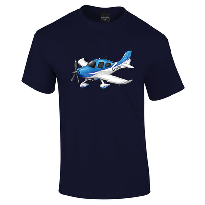 Cirrus SR22 Pilot T-Shirt Featuring Cartoon Pilot Design - Funky Aviation