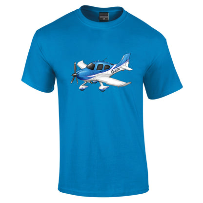 Cirrus SR22 Pilot T-Shirt Featuring Cartoon Pilot Design - Funky Aviation