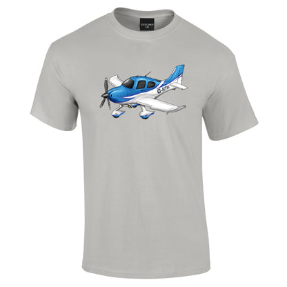 Cirrus SR22 Pilot T-Shirt Featuring Cartoon Pilot Design - Funky Aviation