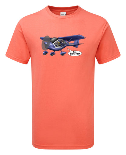 FoxBat Microlight Aeroplane Cartoon T-Shirt - Funky Aviation
