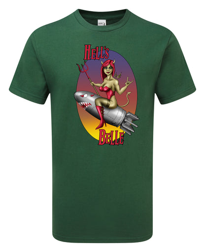 Hells Belle Nose Art Cartoon T-Shirt - Funky Aviation