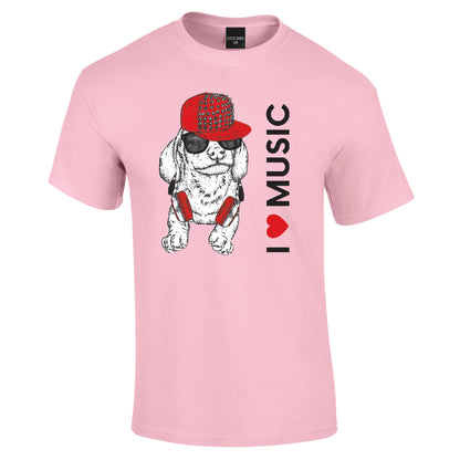 The I Love Music Puppy T Ladies or Gents Cut - Funky Aviation