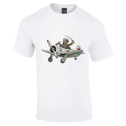 Yak Aircraft Cossack Cartoon T-Shirt - Funky Aviation
