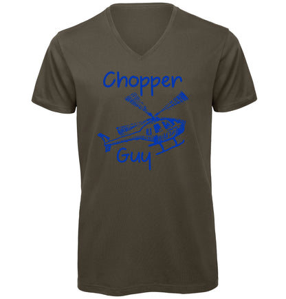 Chopper Guy Helicopter V-Neck T-Shirt - Funky Aviation