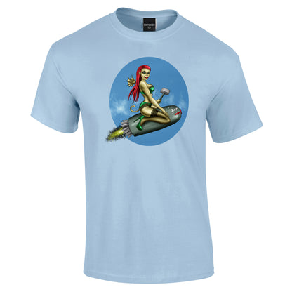 Red Head Bomb Girl T-Shirt - Funky Aviation