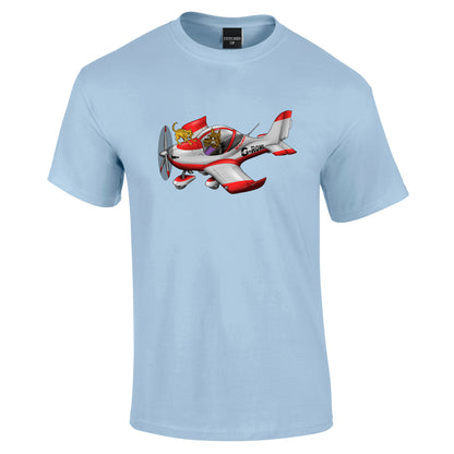 Eurostar EV97 Cat and Dog Cartoon T-Shirt - Funky Aviation