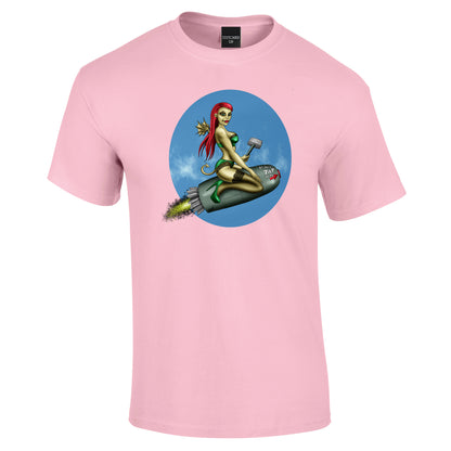 Red Head Bomb Girl T-Shirt - Funky Aviation