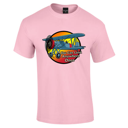 Land Anywhere Once T Shirt - Funky Aviation