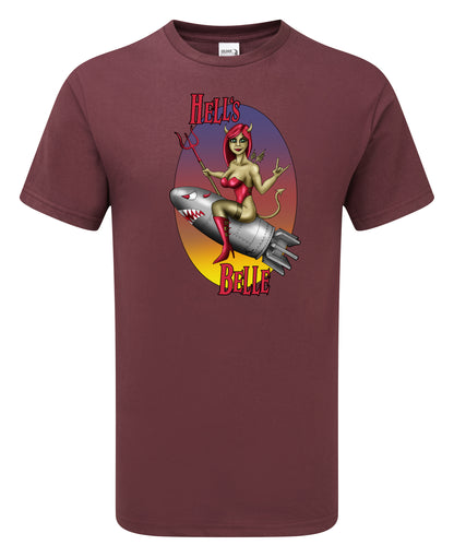 Hells Belle Nose Art Cartoon T-Shirt - Funky Aviation