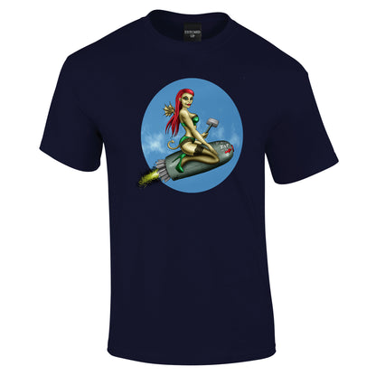 Red Head Bomb Girl T-Shirt - Funky Aviation