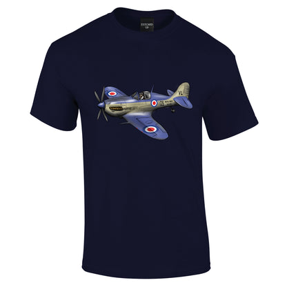Navy Seafire Spitfire Pilot T-Shirt - Funky Aviation