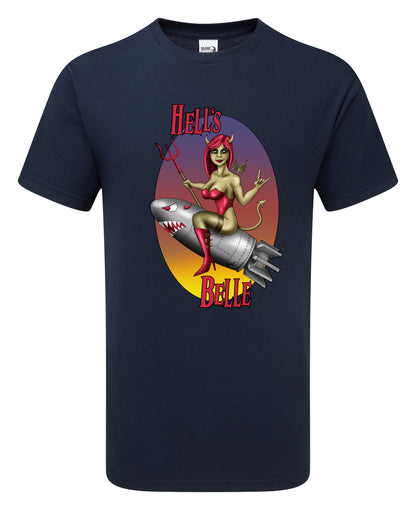 Hells Belle Nose Art Cartoon T-Shirt - Funky Aviation