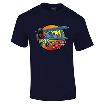 Land Anywhere Once T Shirt - Funky Aviation