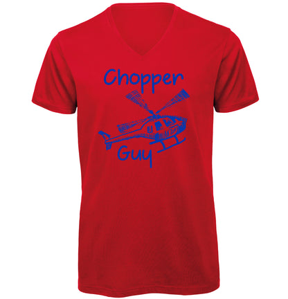 Chopper Guy Helicopter V-Neck T-Shirt - Funky Aviation