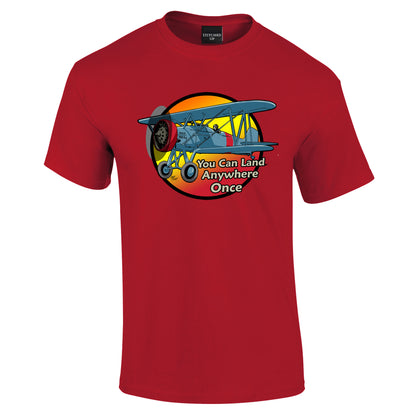 Land Anywhere Once T Shirt - Funky Aviation