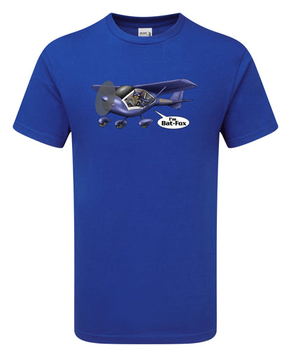 FoxBat Microlight Aeroplane Cartoon T-Shirt - Funky Aviation