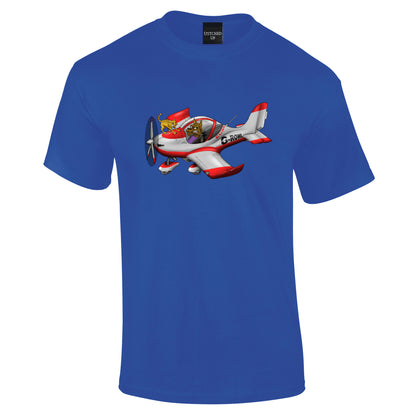 Eurostar EV97 Cat and Dog Cartoon T-Shirt - Funky Aviation
