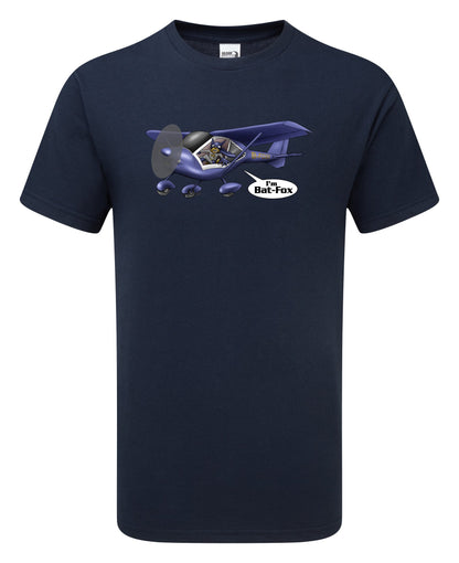 FoxBat Microlight Aeroplane Cartoon T-Shirt - Funky Aviation