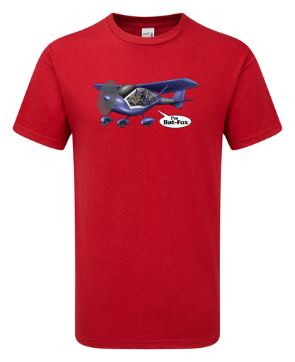 FoxBat Microlight Aeroplane Cartoon T-Shirt - Funky Aviation
