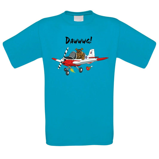 Dawwwg Bulldog Cartoon Aircraft T-Shirt