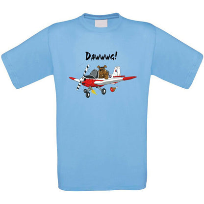 Dawwwg Bulldog Cartoon Aircraft T-Shirt - Funky Aviation