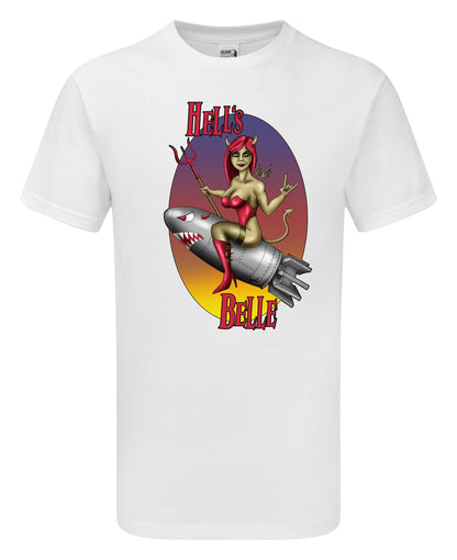 Hells Belle Nose Art Cartoon T-Shirt - Funky Aviation