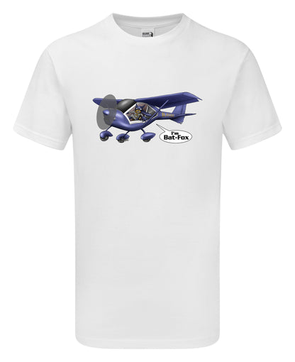 FoxBat Microlight Aeroplane Cartoon T-Shirt - Funky Aviation