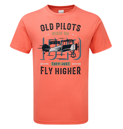 Old Pilot's Fly Higher T-Shirt - Funky Aviation