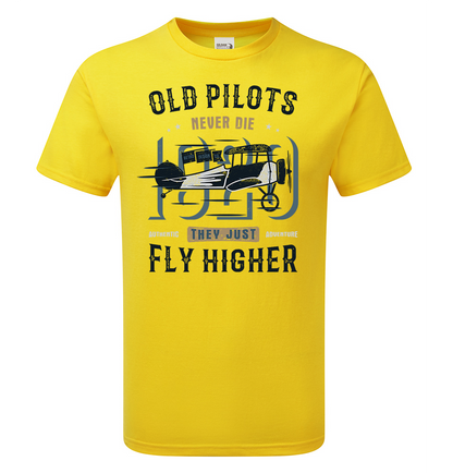 Old Pilot's Fly Higher T-Shirt - Funky Aviation
