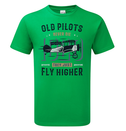 Old Pilot's Fly Higher T-Shirt - Funky Aviation